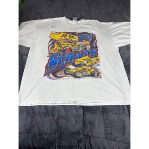 Vintage Donny Schatz Racing T Shirt Fargo North Dakota‎ White XXL Autographed